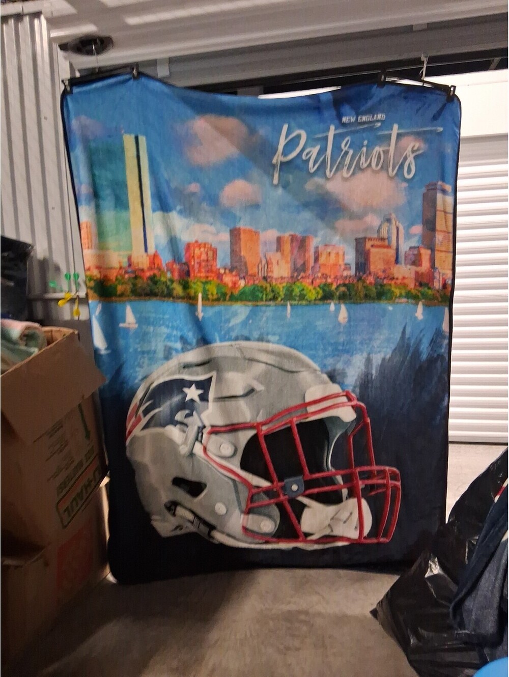NFL New England Patriots Fleece 84" X60" Bed Football Blanket Boston Backdrop
